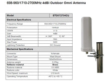 Outdoor Wide Band 4G Omni Building Antenna N Female for Cell Booster 3G 4G LTE Ship from China